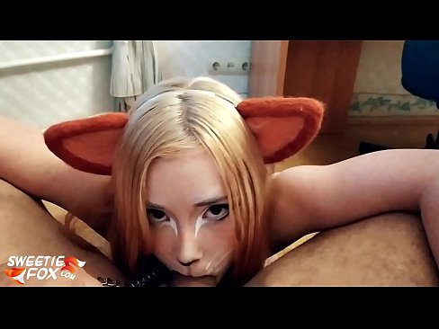 ❤️ Kitsune anameza mboo na kumeza mdomoni